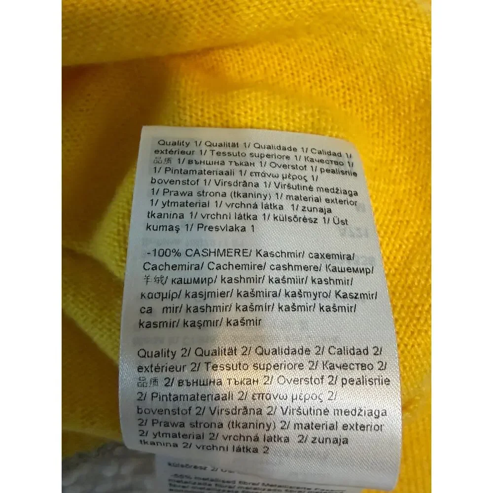 Escada Sport Softina Cashmere Sweater Medium Yellow Batwing Dolman Knit Top Luxe